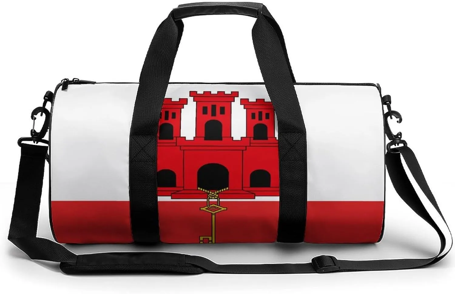 Gibraltar Flag Waterproof Gym Bag with Shoe Compartment Sports Duffel for Travel Beach