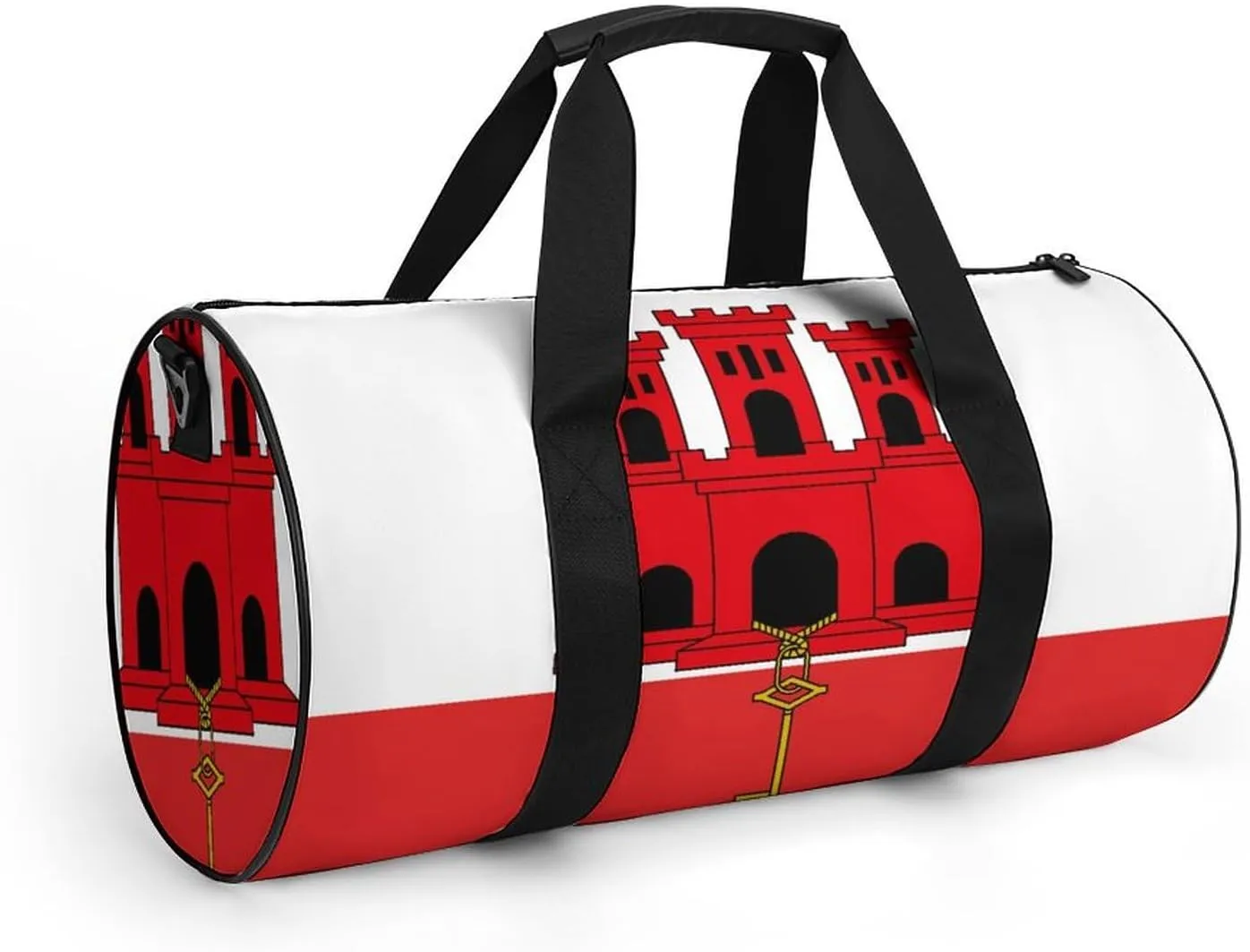 Gibraltar Flag Waterproof Gym Bag with Shoe Compartment Sports Duffel for Travel Beach