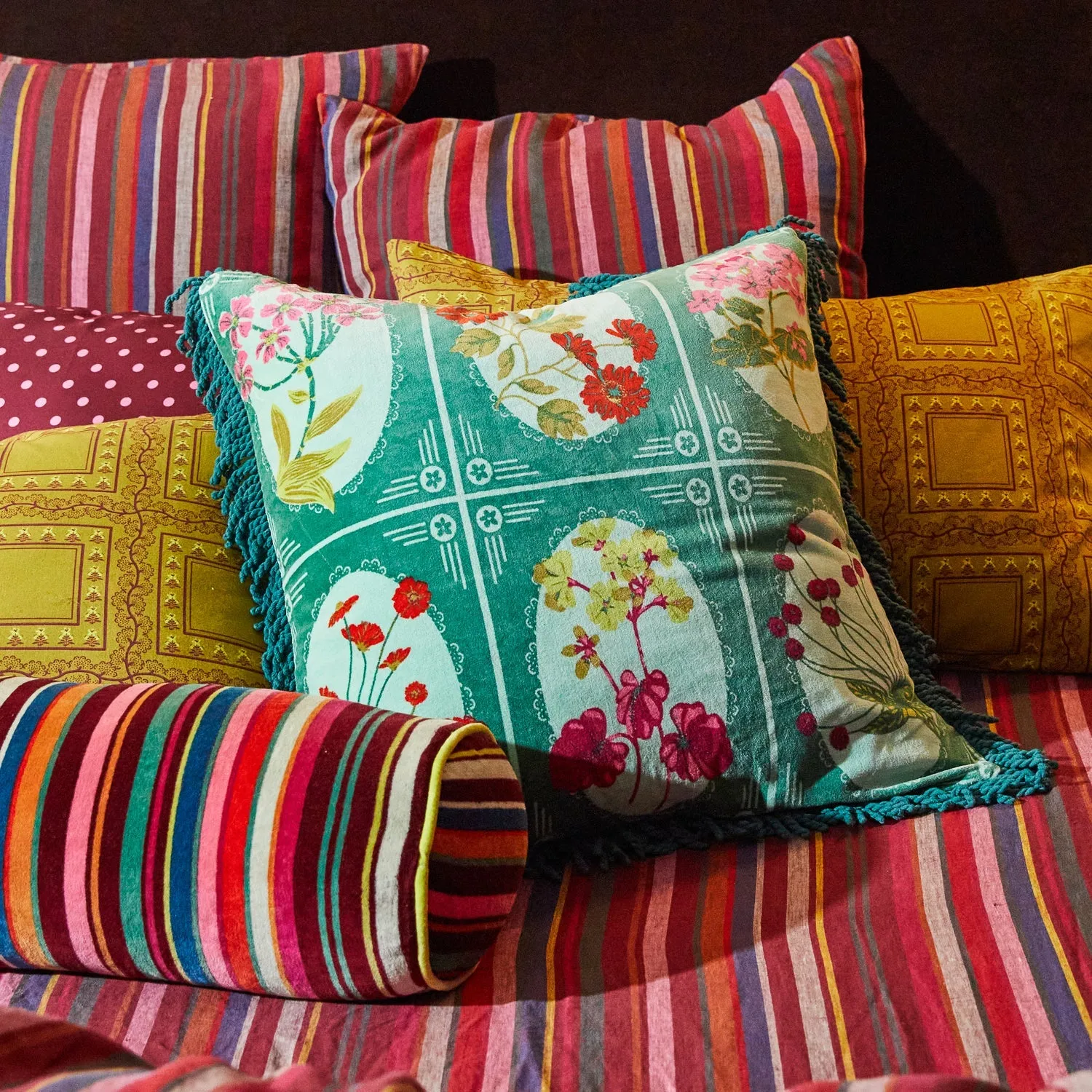 Gigi Velvet Cushion | Forest
