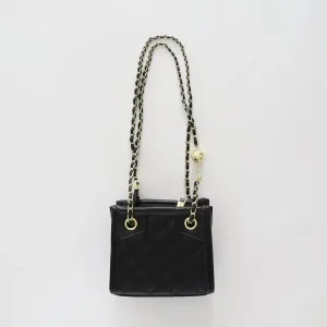 Girls Classic Black Shoulder Bag