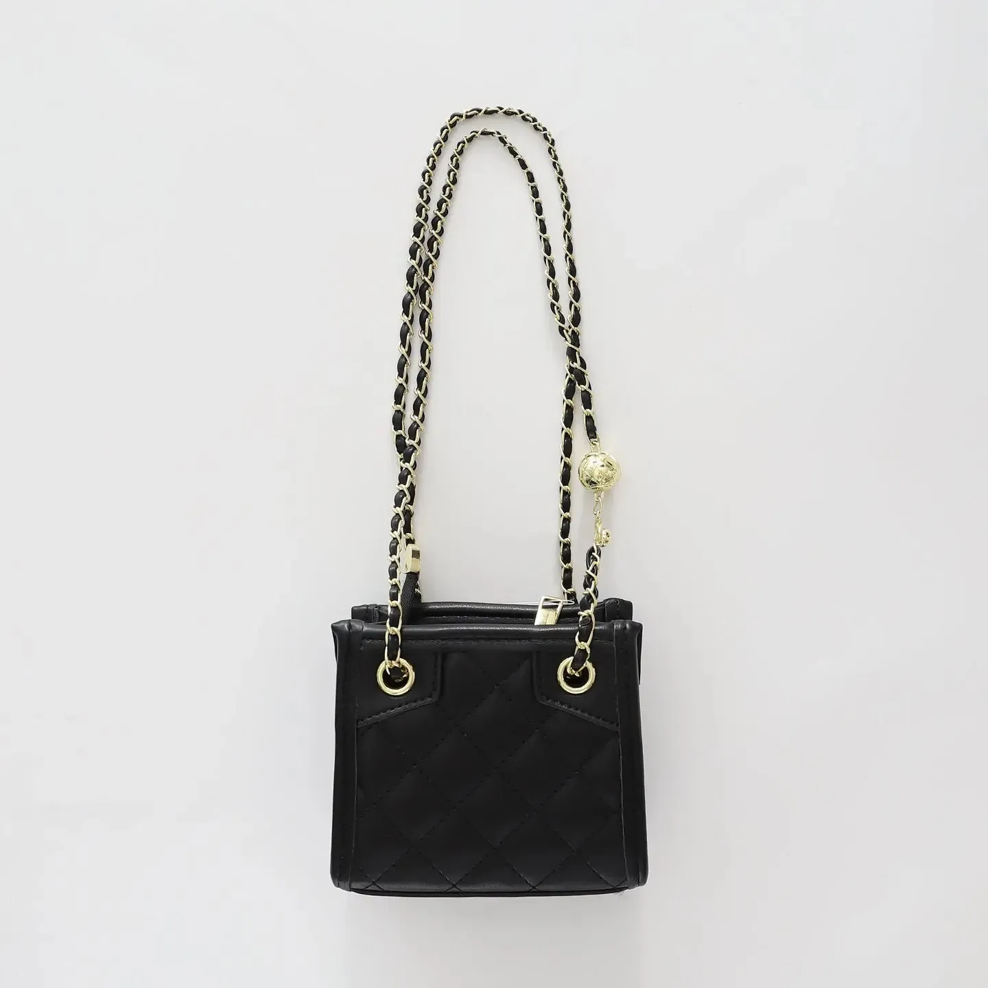 Girls Classic Black Shoulder Bag