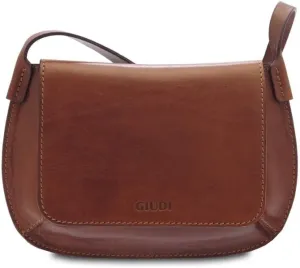 Giudi ® - Shoulder bag in cowhide leather, genuine leather, magnet closure, one compartment, Made in Italy (Brown) - 12330/GD-02, brown, 14,00 x 21,00 x 6,00 cm