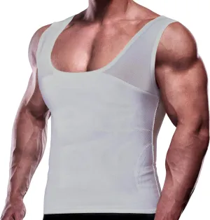 GKVK Mens Slimming Body Shaper Vest Chest Compression Shirt Abs Abdomen Slim Tank Top Undershirt