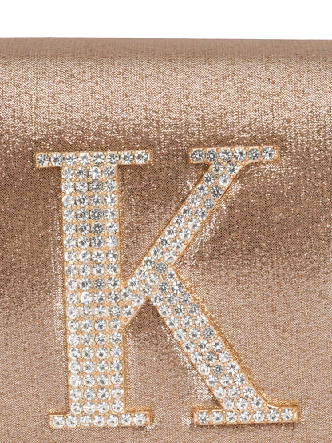 Golden K Alphabhet Intial Embellised Flap Bag