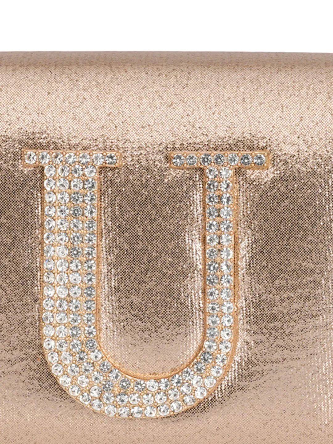 Golden U Alphabhet Intial Embellised Flap Bag