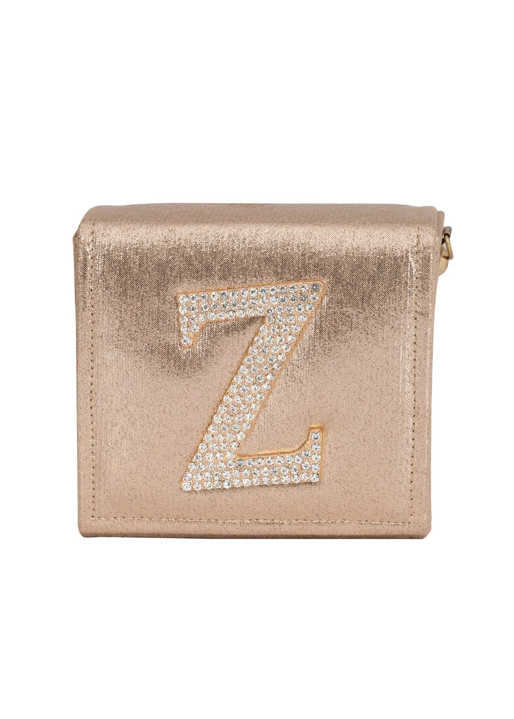 Golden Z Alphabhet Intial Embellised Flap Bag