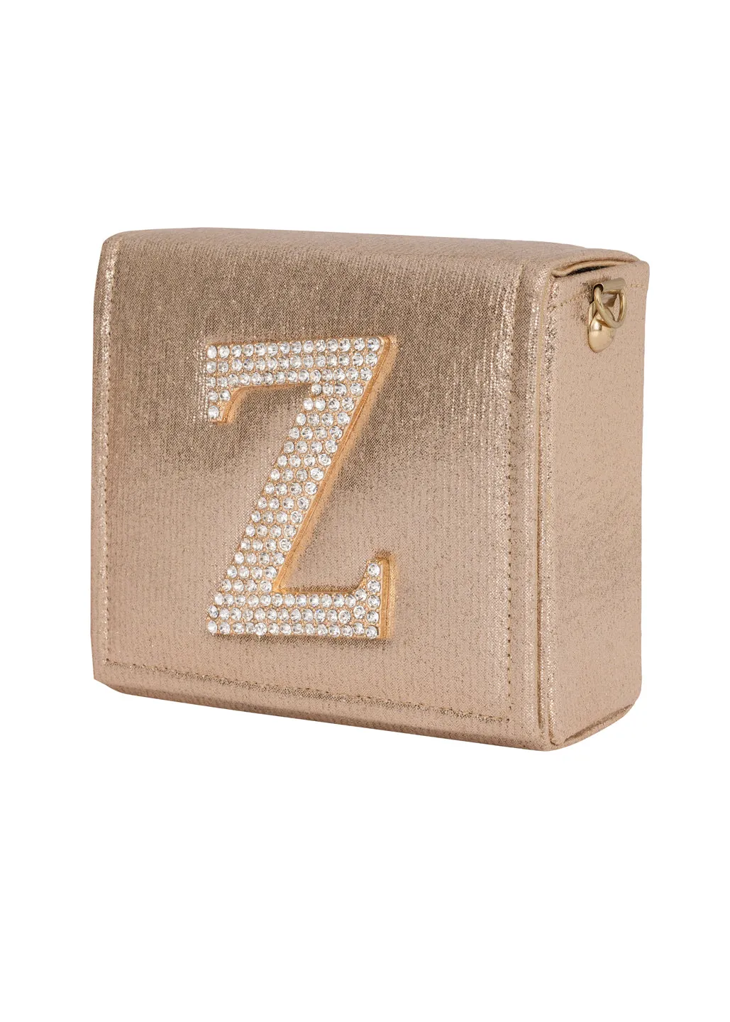Golden Z Alphabhet Intial Embellised Flap Bag
