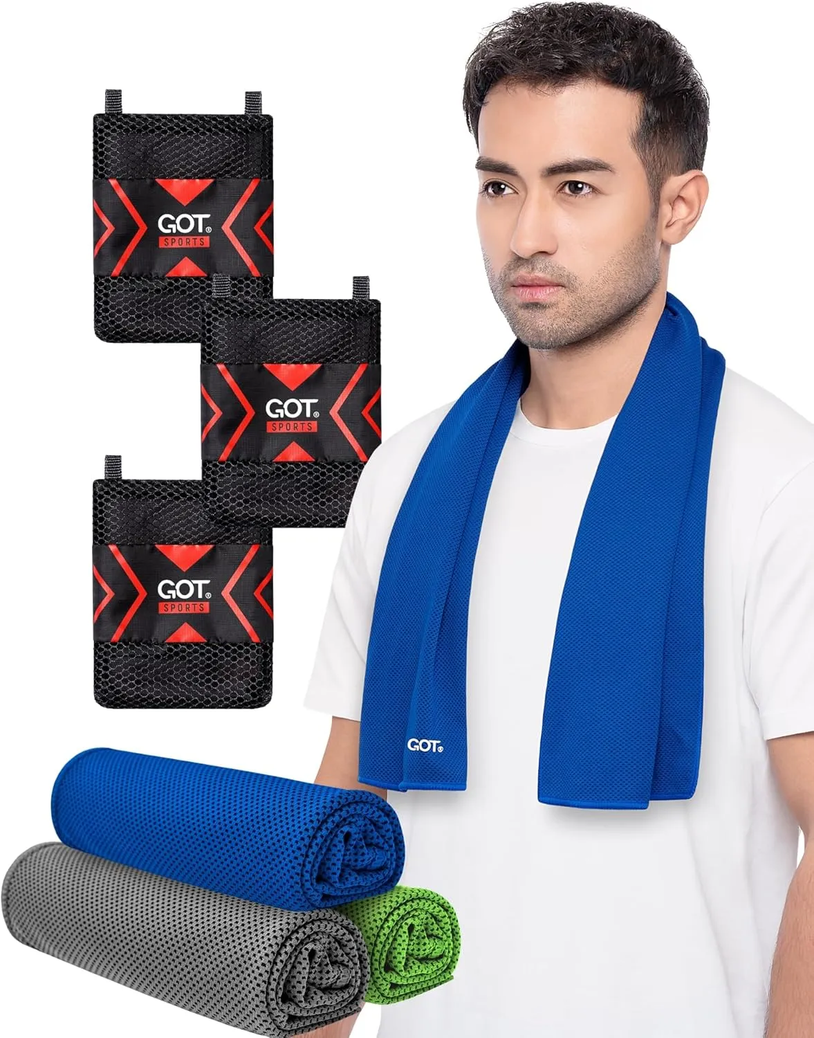 GOT Sports Cooling Towel (40"x12") – Chilly Towel for Neck & Face Wraps - Cooling Rag for Hiking, Gym, Yoga & Workouts