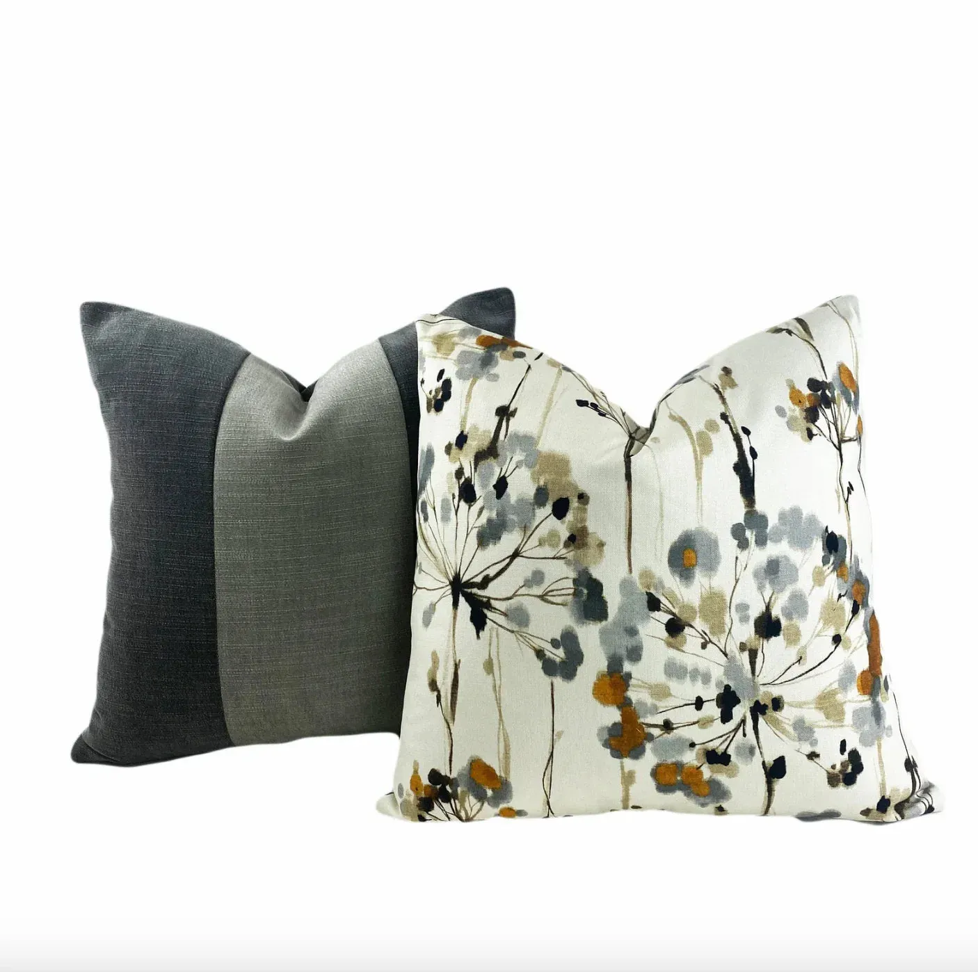 Graphite and Slate Gray Throw Pillow