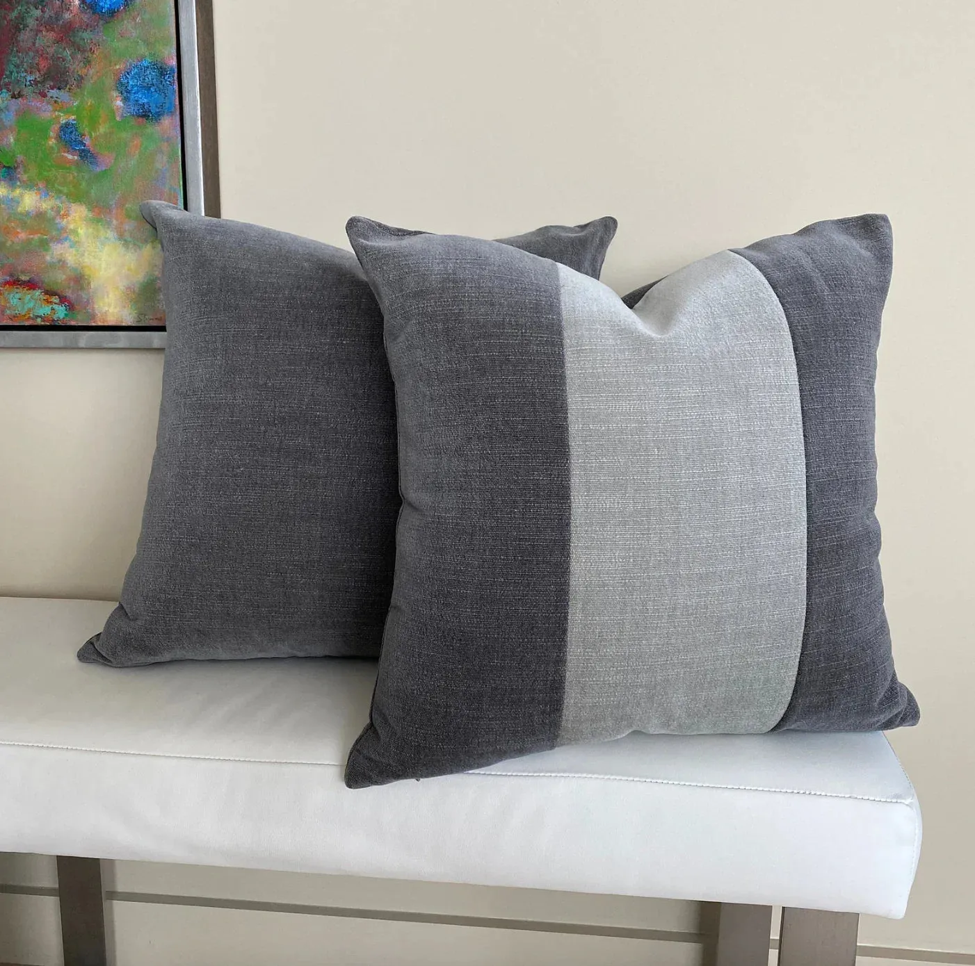 Graphite and Slate Gray Throw Pillow