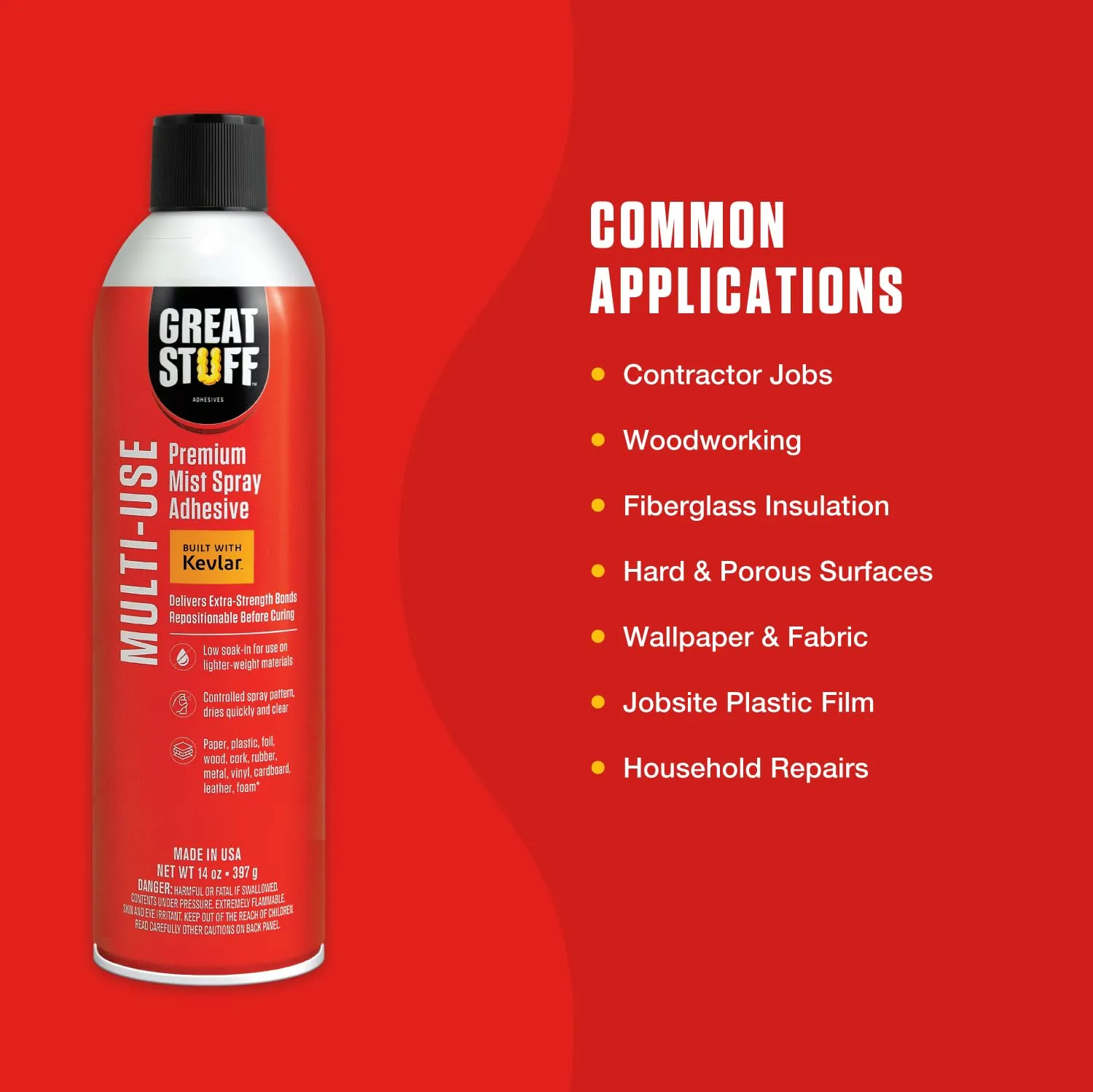 Great Stuff™ Multi-Use Mist Adhesive 3-Pack - 14 oz - Aerosol