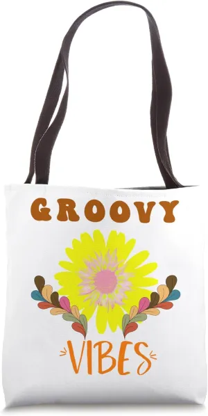 Groovy Flowers,Flower Boho Style,Vibes Conversational Tote Bag