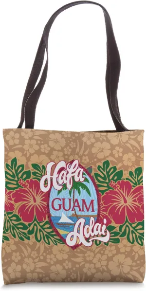 Guam Bags Chamorro Hibiscus Flower Guamanian Gifts Hafa Adai Tote Bag