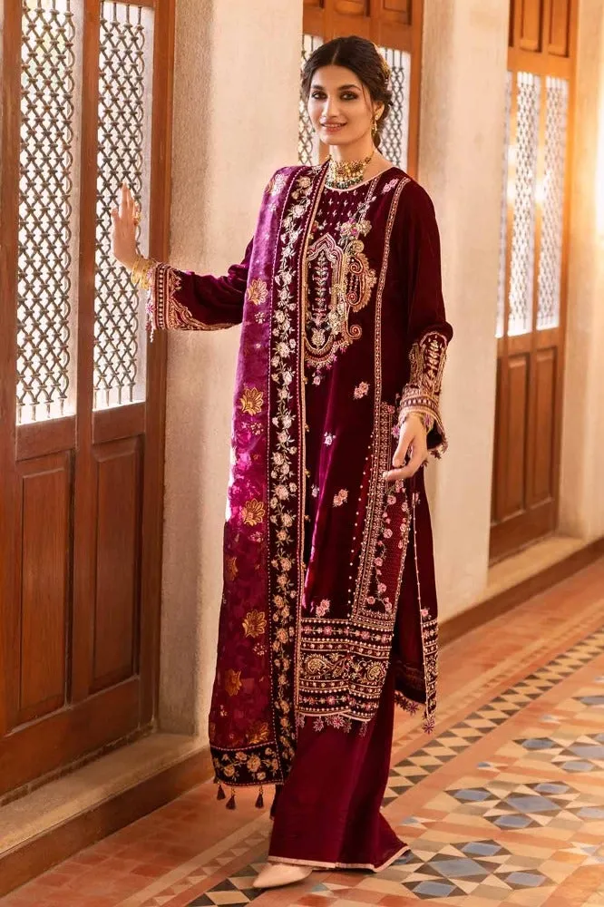 Gul Ahmed Noor-e-Chashm Embroidered Velvet Suit with Embroidered & Hand Embellished Dupatta NS-22031