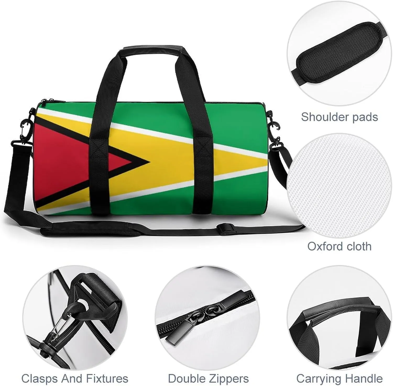 Guyana Flag Waterproof Gym Bag for Travel Dry Wet Separation for Beach Yoga Weekender