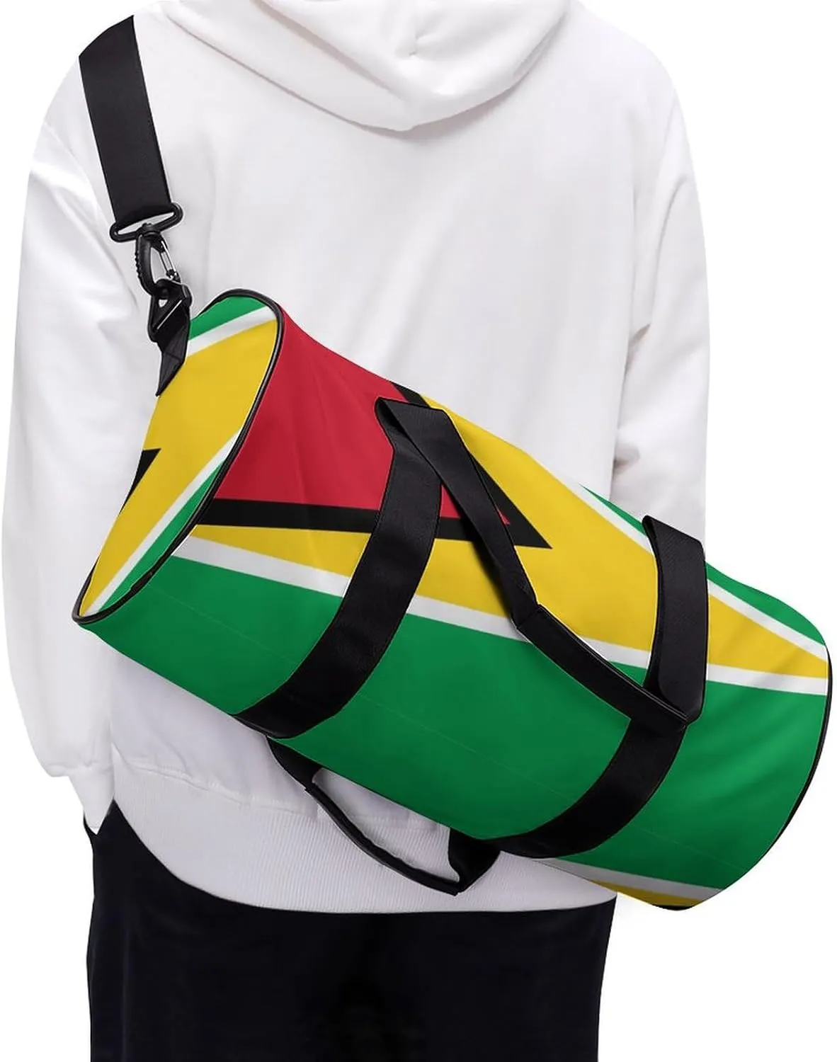 Guyana Flag Waterproof Gym Bag for Travel Dry Wet Separation for Beach Yoga Weekender