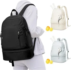 Gym Backpack for Women with Shoes Compartment, waterproof Sports Backpack with Dry Wet Separated Pocket, Cheer Sports Backpack Set, Gym Bags for Fitness Yoga Travel, Black