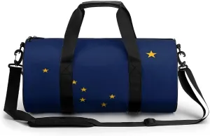 Gym Bag for Men Women Lightweight Sports Duffle Bag with Multiple Compartments Cylindrical Gym Bag for Fitness Travel And Outdoor Activities Ater Resistant Yoga Bag Training Bag Alaska Stars