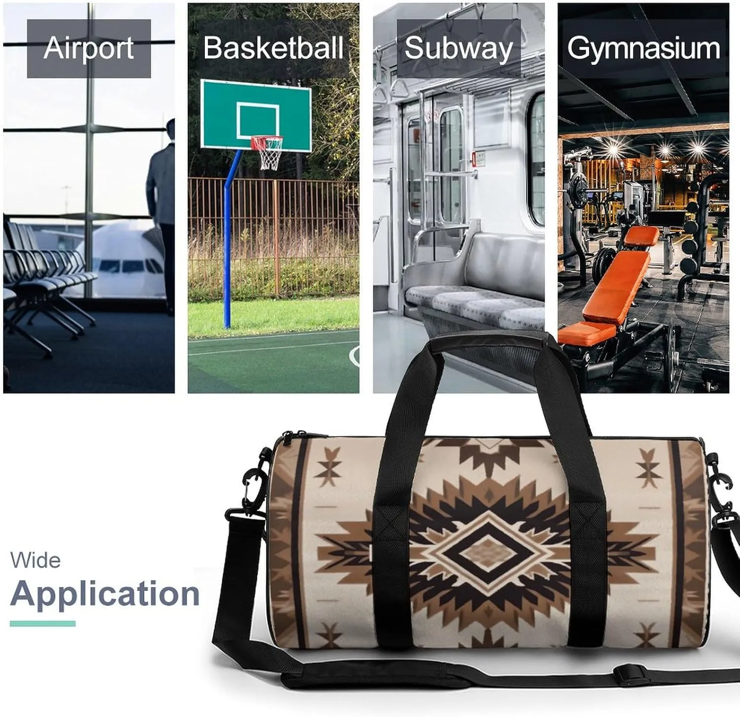 Gym Bag for Men Women Native American Duffel Bag Overnight Bag with Compartment Gym Sackpac