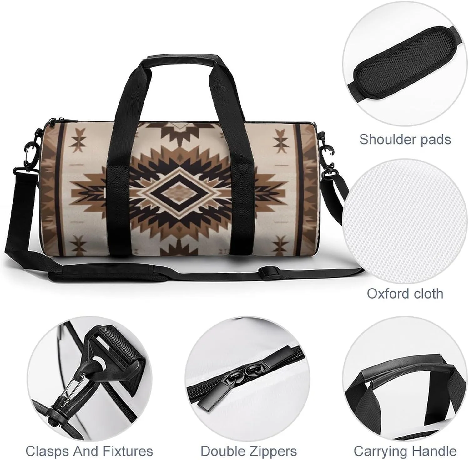 Gym Bag for Men Women Native American Duffel Bag Overnight Bag with Compartment Gym Sackpac