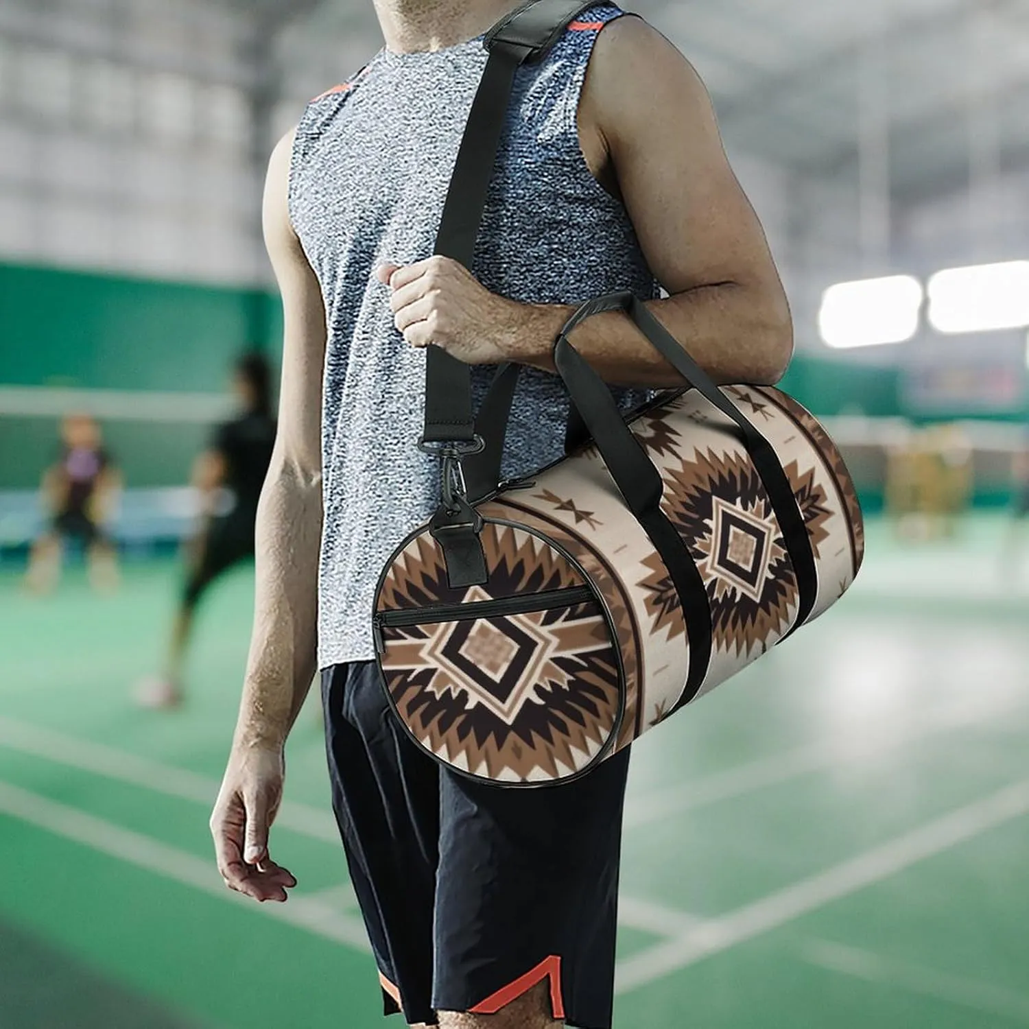 Gym Bag for Men Women Native American Duffel Bag Overnight Bag with Compartment Gym Sackpac
