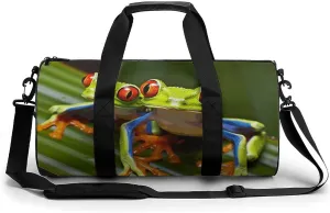 Gym Bag for Men Women Red Eyed Tree Frog Duffel Bag Overnight Bag with Compartment Gym Sackpac