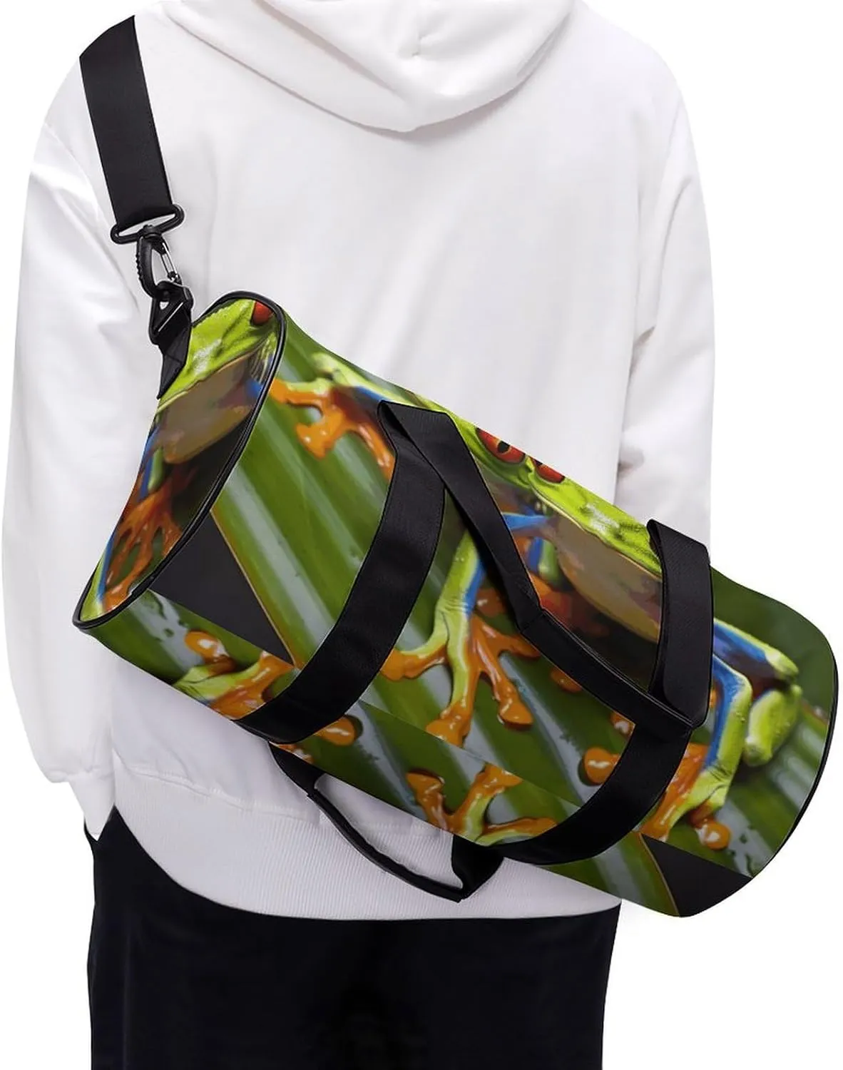 Gym Bag for Men Women Red Eyed Tree Frog Duffel Bag Overnight Bag with Compartment Gym Sackpac