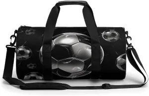 Gym Bag for Men Women Soccer Black Duffel Bag Overnight Bag with Compartment Gym Sackpac