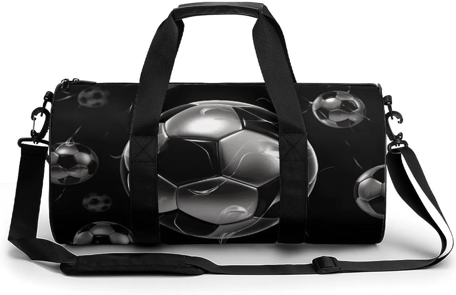 Gym Bag for Men Women Soccer Black Duffel Bag Overnight Bag with Compartment Gym Sackpac