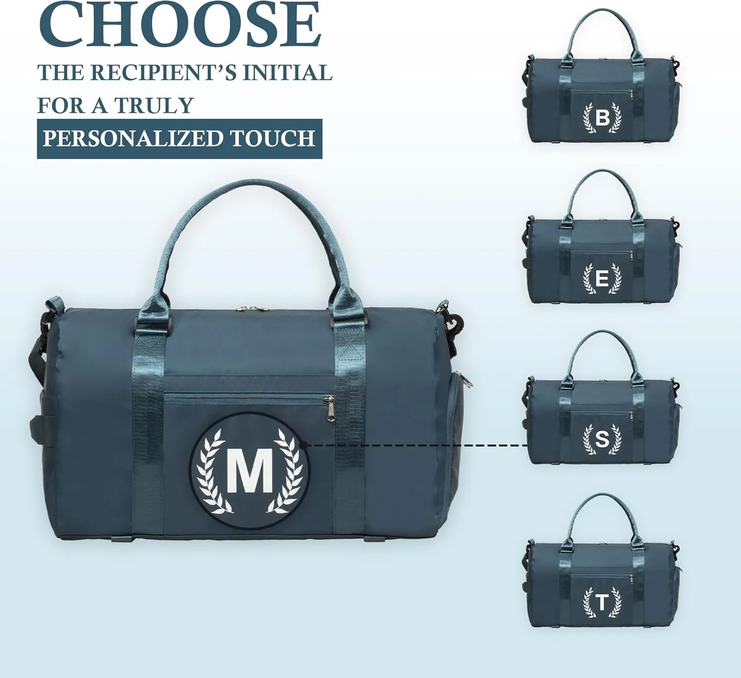 Gym Bag for Women, Personalized Duffle Bag with Shoe Compartment, Sports Bag for Yoga & Dance with Wet Pocket and Mat Strap.