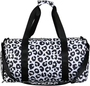 Gym Bag for Women Sports Duffel Bag Travel Overnight Bag Workout Tote Bag with Dry Wet Pocket & Shoes Compartment (Leopard)