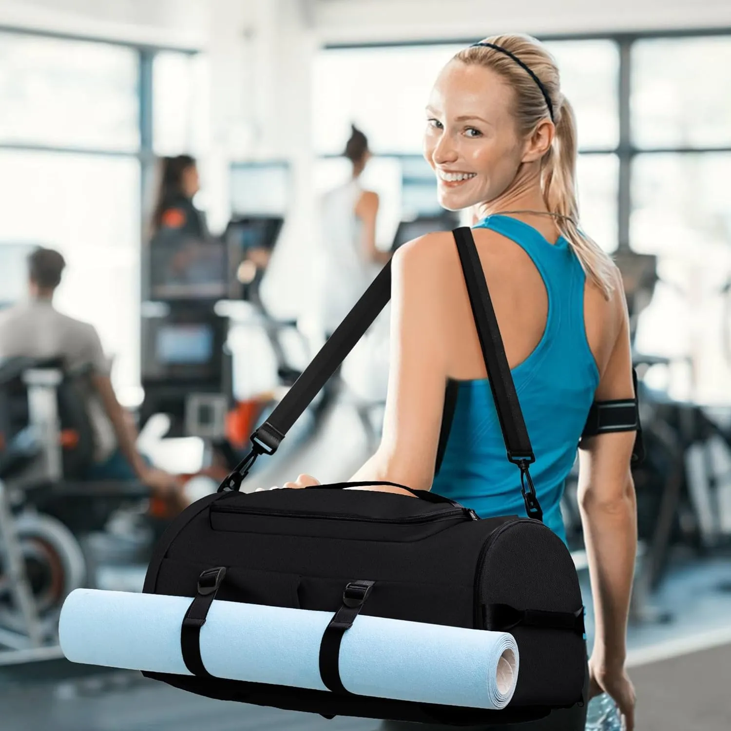Gym Bag with Shoes Compartment - Duffle Overnight Bag for Men and Women, Travel Backpack with Wet Pocket, Sports Backpack with Upgraded Tear-Resistant Fabric - MIYCOO