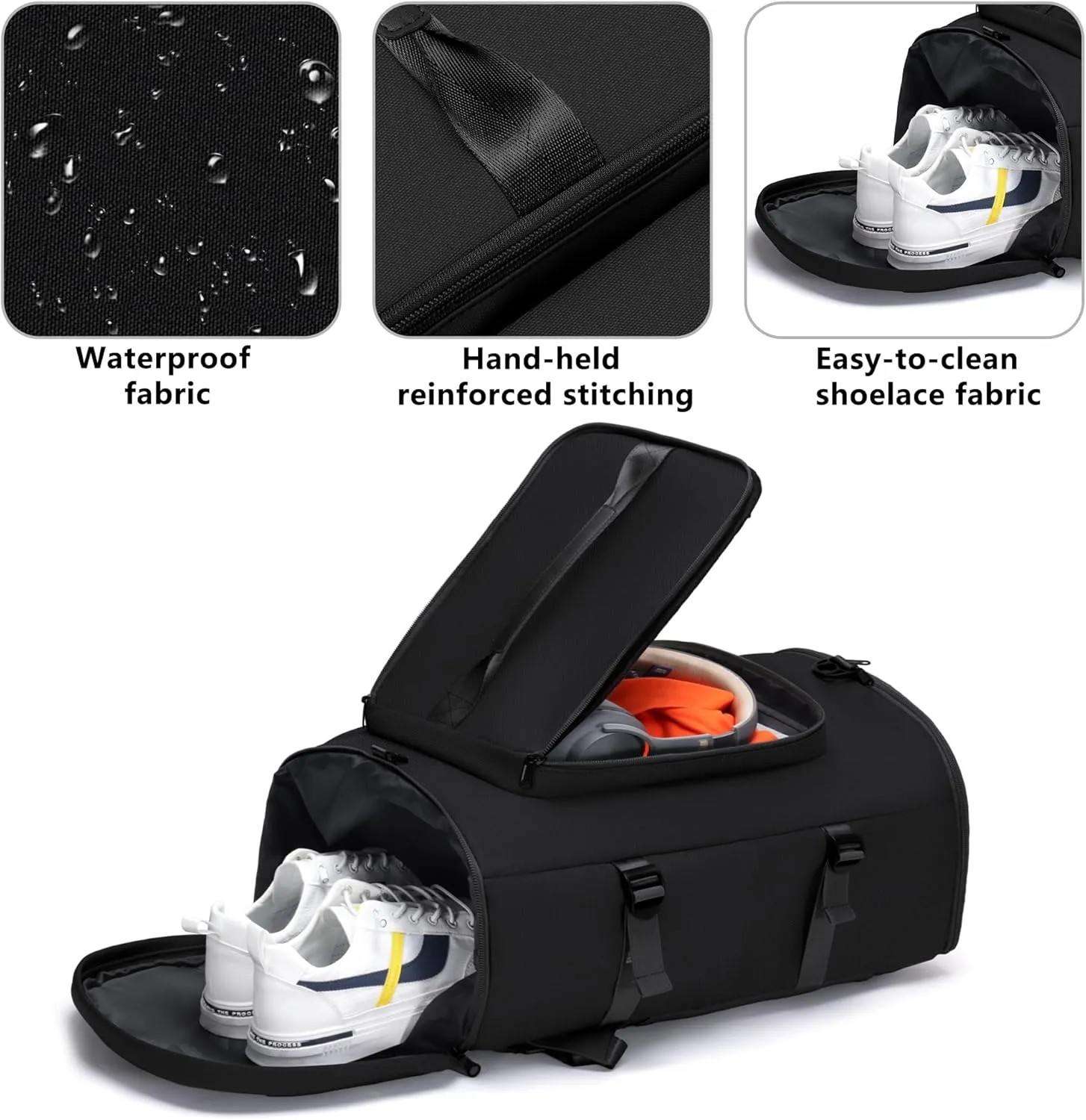 Gym Bag with Shoes Compartment - Duffle Overnight Bag for Men and Women, Travel Backpack with Wet Pocket, Sports Backpack with Upgraded Tear-Resistant Fabric - MIYCOO