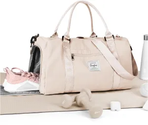 Gym Bag Womens Mens with Shoes Compartment and Wet Pocket Travel Duffel Bag for Women for Plane Sport Gym Tote Bags Swimming Yoga Waterproof Weekend Overnight Carry on Bag Hospital Holdalls