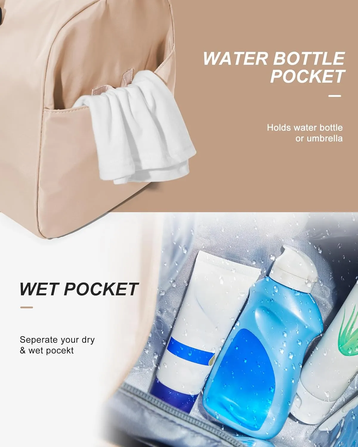 Gym Bag Womens Mens with Shoes Compartment and Wet Pocket Travel Duffel Bag for Women for Plane Sport Gym Tote Bags Swimming Yoga Waterproof Weekend Overnight Carry on Bag Hospital Holdalls