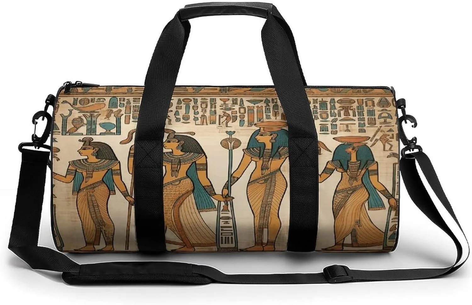 Gym Duffle Bag,Women in Ancient Egypt Print Sport Gym Bag,cylindrical Fitness Bag,duffle Travel Bag for Men Women