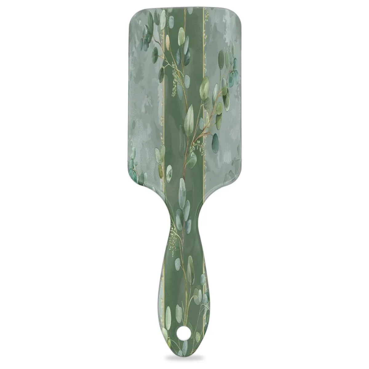 Hair Brush, Eucalyptus Leaves Curly Brush, All Hair Types, Ultra-Soft Bristles Glide Through Tangles with Ease, Curly Dry Wet Hair Comb for Men Women, Green Leaves