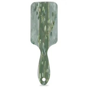 Hair Brush, Eucalyptus Leaves Curly Brush, All Hair Types, Ultra-Soft Bristles Glide Through Tangles with Ease, Curly Dry Wet Hair Comb for Men Women, Green Leaves