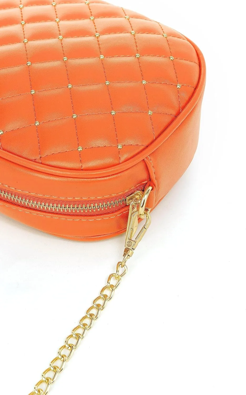 Hanbella Cross body Clutch Purses for Women & Teens - Cute Small Quilted Leather Shoulder Bag with Gold Chain for Girls