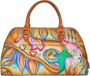 Handbag Multi Compartment Abstract hand painted Bag