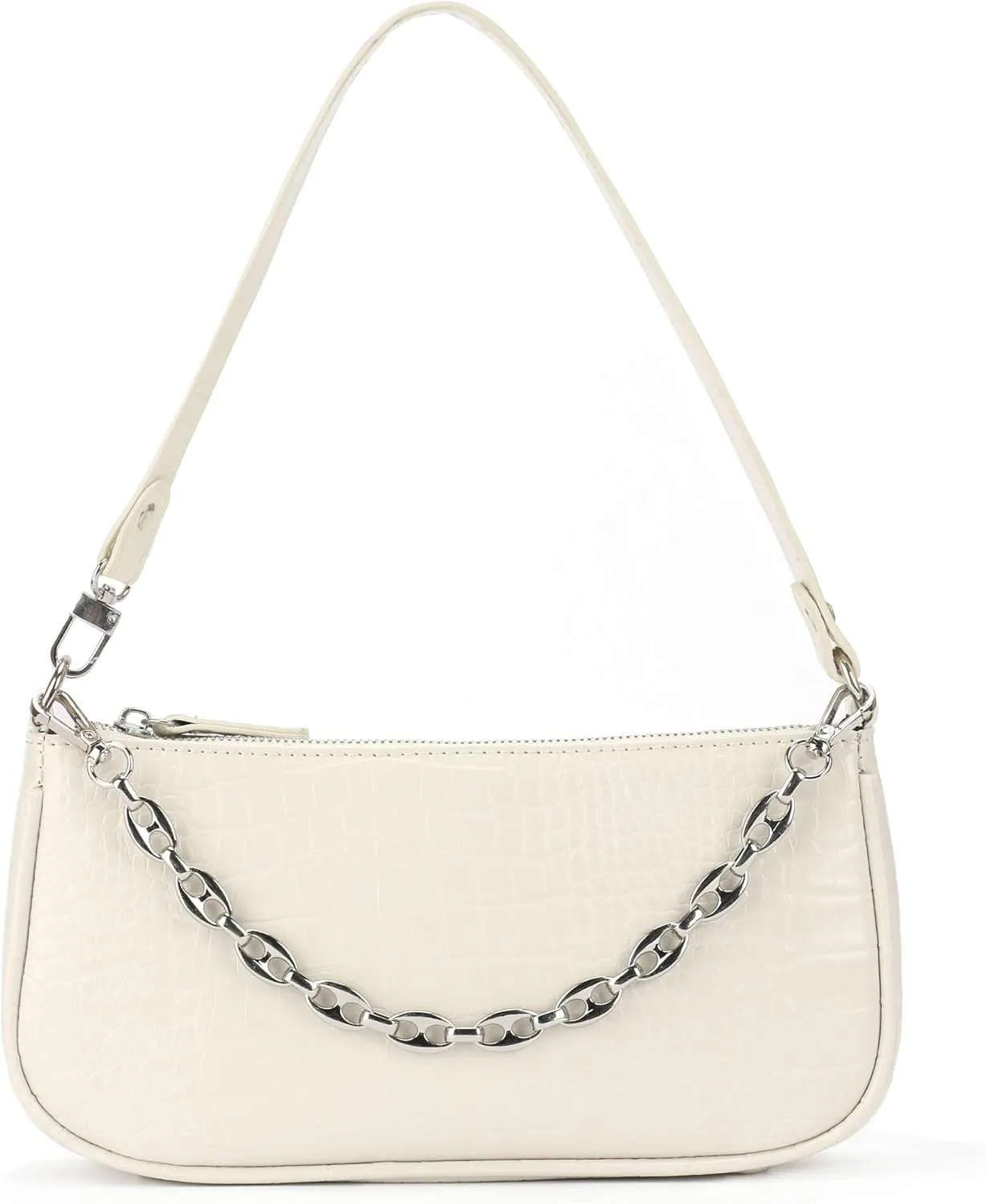 Handbag with Chain Strap Faux Leather Classic Clutch Bag Small Shoulder Purse、