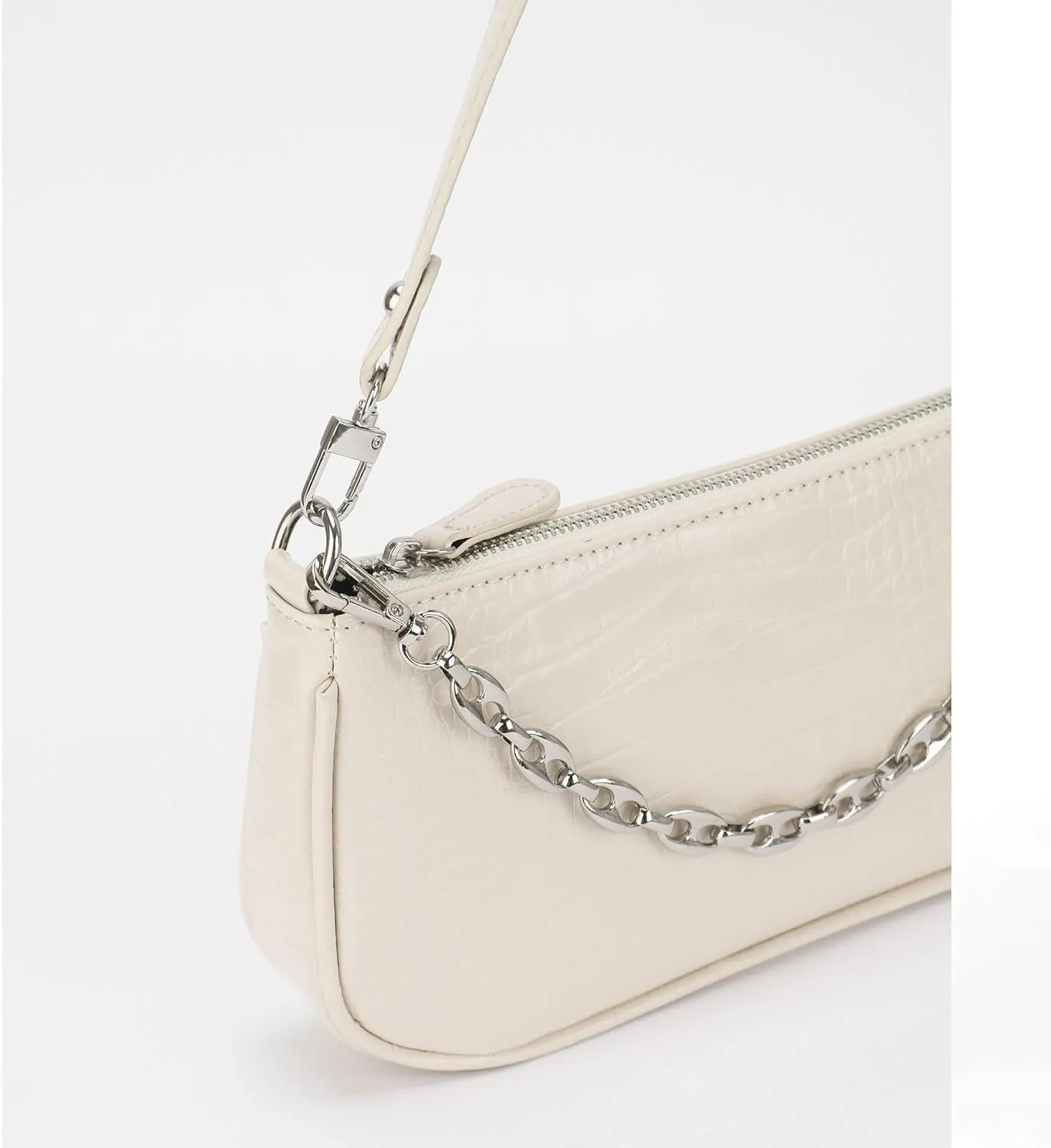 Handbag with Chain Strap Faux Leather Classic Clutch Bag Small Shoulder Purse、