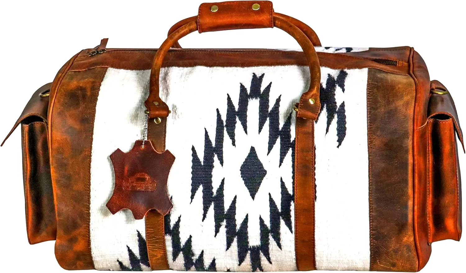 Handmade Duffle Bag leather heavy duty Gym Sports Airplane Overnight Luggage Carry On Unisex Travel Hand Rug Gift for His/Her (Excluding Shoe Compartment, Rug Duffle Bag ESC_06)