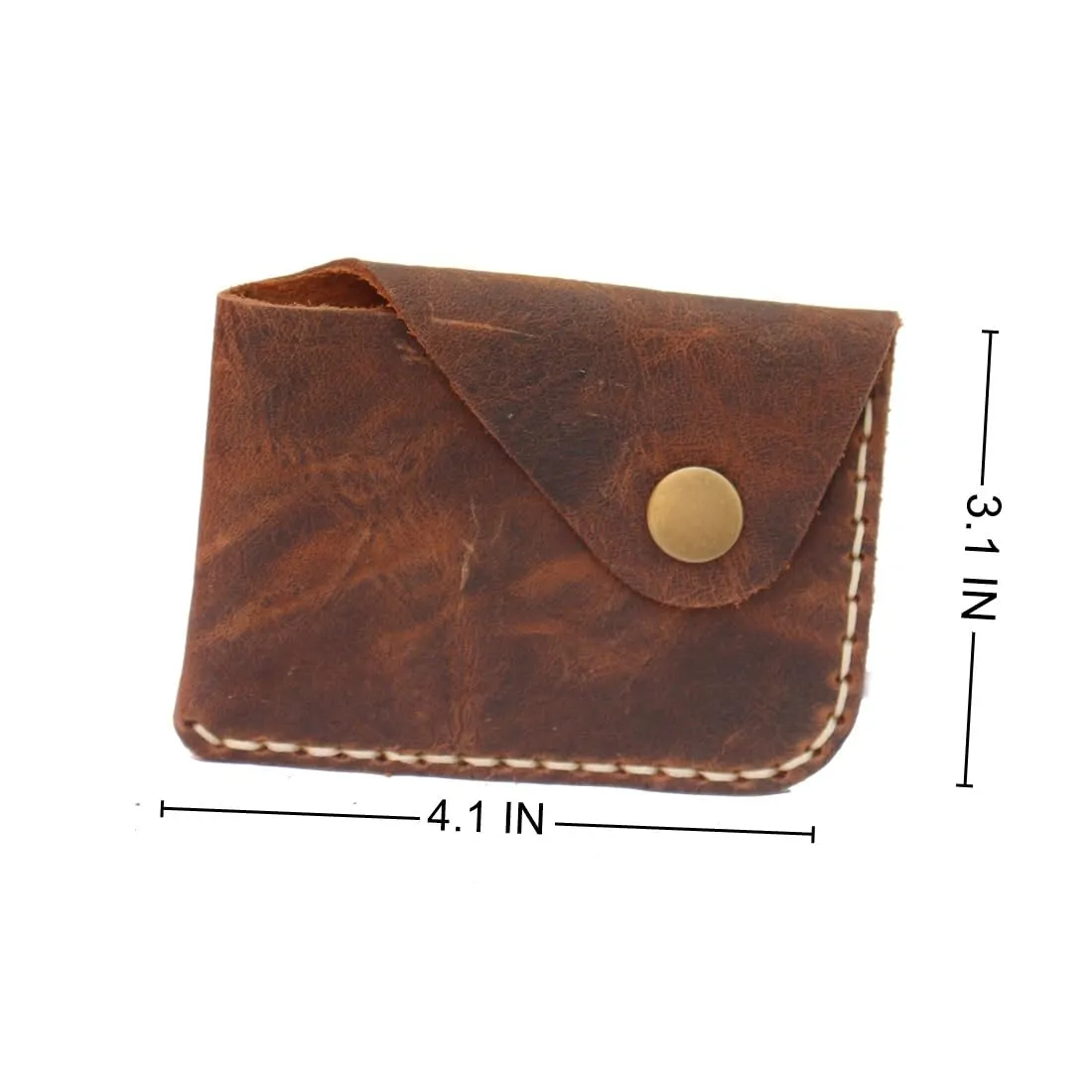 Handmade genuine leather retro deep brown card bag zero wallet
