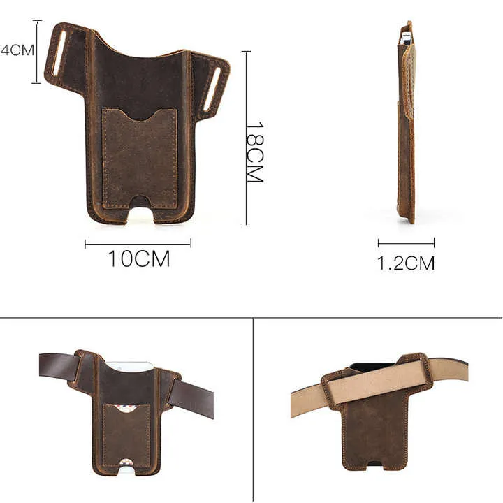 Handmade Retro Minimalist Leather Phone Case with Magnetic Closure