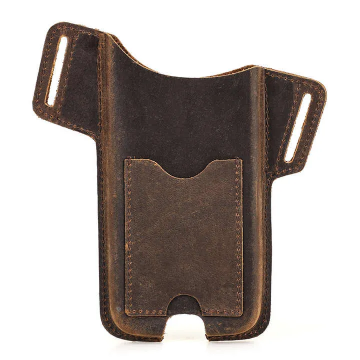Handmade Retro Minimalist Leather Phone Case with Magnetic Closure