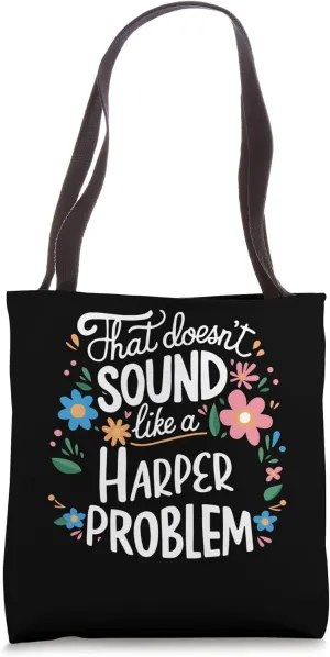 Harper Personalized Cute Flower Girls Harper Name Tote Bag