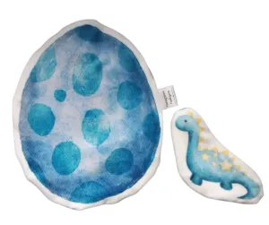 Hatching Dino Egg Plush w/baby dino - Blue