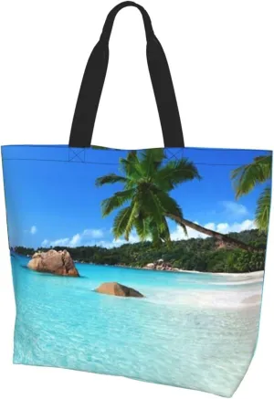 Hawaii Flower Jellyfish Grocery Bag Hawaii Shopping Bag Handbag Beach Grocery Bags Tote Bag Canvas Bag
