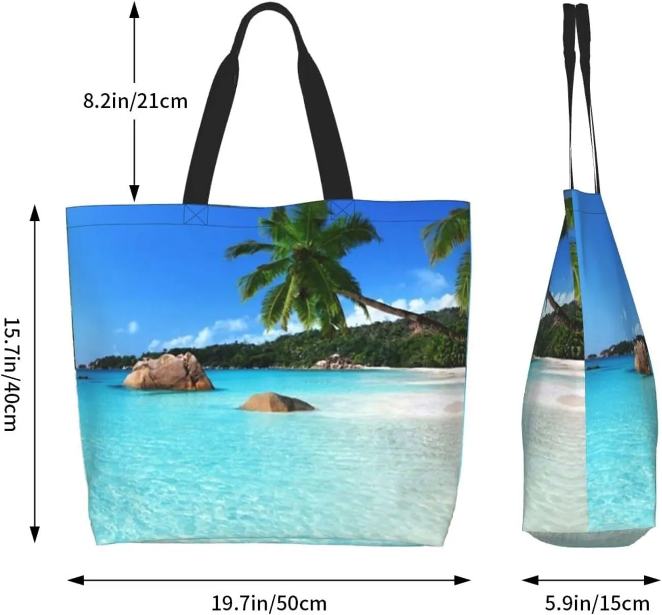 Hawaii Flower Jellyfish Grocery Bag Hawaii Shopping Bag Handbag Beach Grocery Bags Tote Bag Canvas Bag